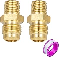 Vista 8 de Kits de surtido de tapas de latón con ensanchamiento, conector de tubo con ensanchamiento de 45 grados SAE para tubo OD de 1/4", 5/16", 3/8", 1/2