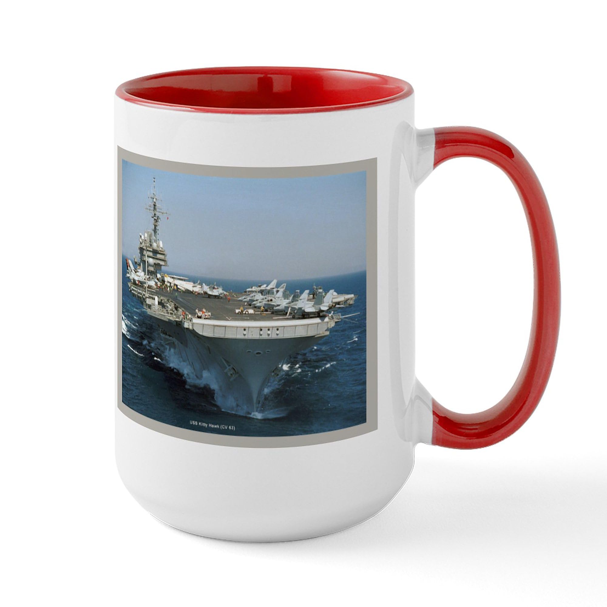 USS Kitty Hawk Large Mug 11 oz (320 Ml) Ceramic Coffee Mug Printed Coffee and Tea Ceramic Mug- 320 ML Ceramic Coffee Mug