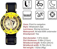 Vista 3 de D-50 Ocean Elite Buceo Brújula de muñeca para orientación Senderismo Deslizamiento Camping Escalada Ciclismo