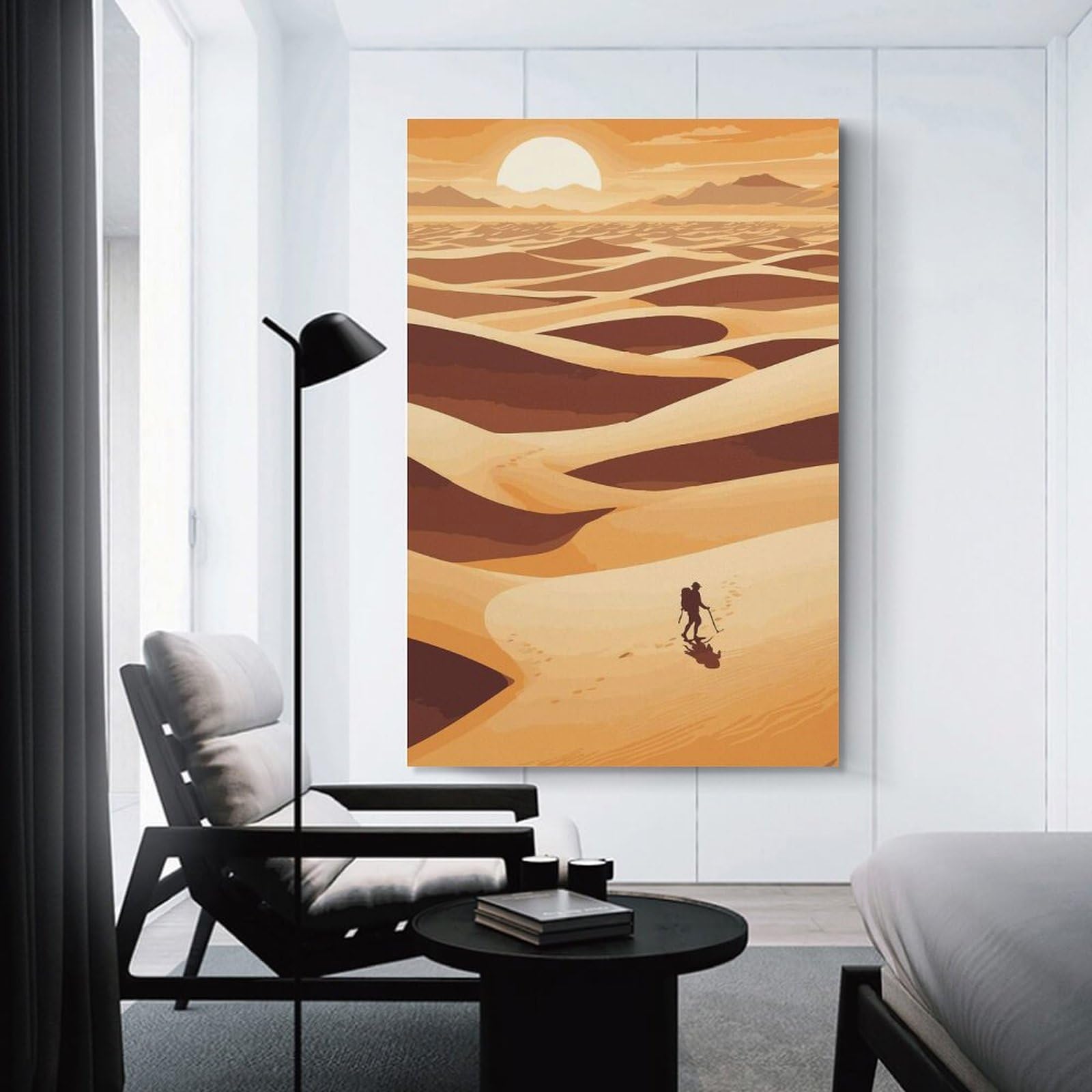 Junmoney Desert Trek Wall Picture Print 24x36inch(60x90cm), for Lounge Decor, Offices Or Entryway Styling, A Flexible Wall Accent for Shared Spaces