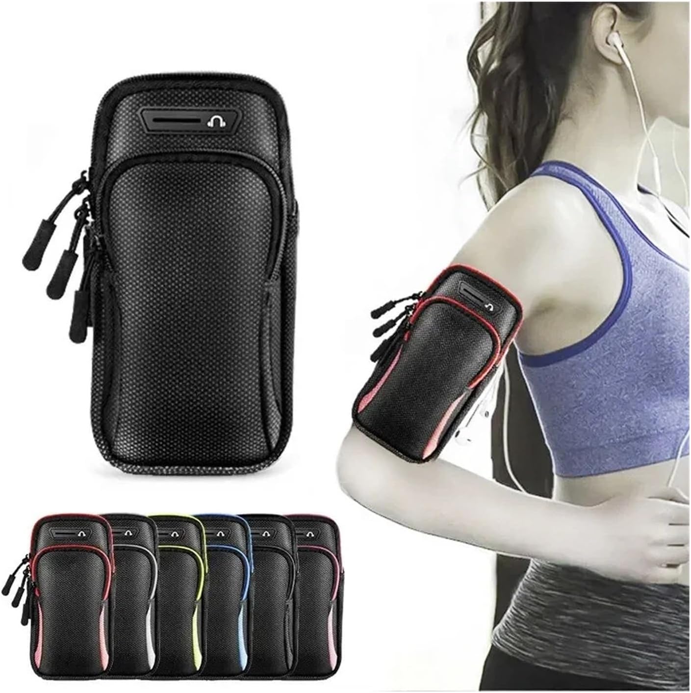 Sports Bag for Mobile Phone Armband for Jogging Cell Phone Accessories Woman Bags Hand Bag for Running Waterproof(Green)