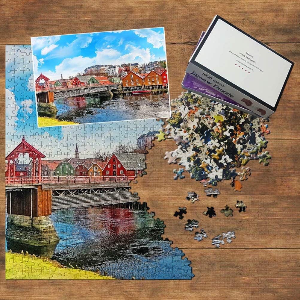 Norway Jigsaw Puzzle 1000 Piece Norway Trondheim Puzzle Travel Souvenir Wooden