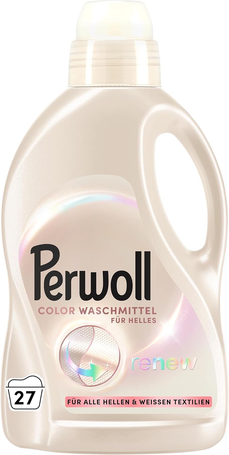 Perwoll Renew Color for Light & White Clothes Detergent (1x 27 Wash Loads) Mild Detergent Gently Cleanses and Revives Fibers | With Triple-Renew Technology and Fresh Fragrance