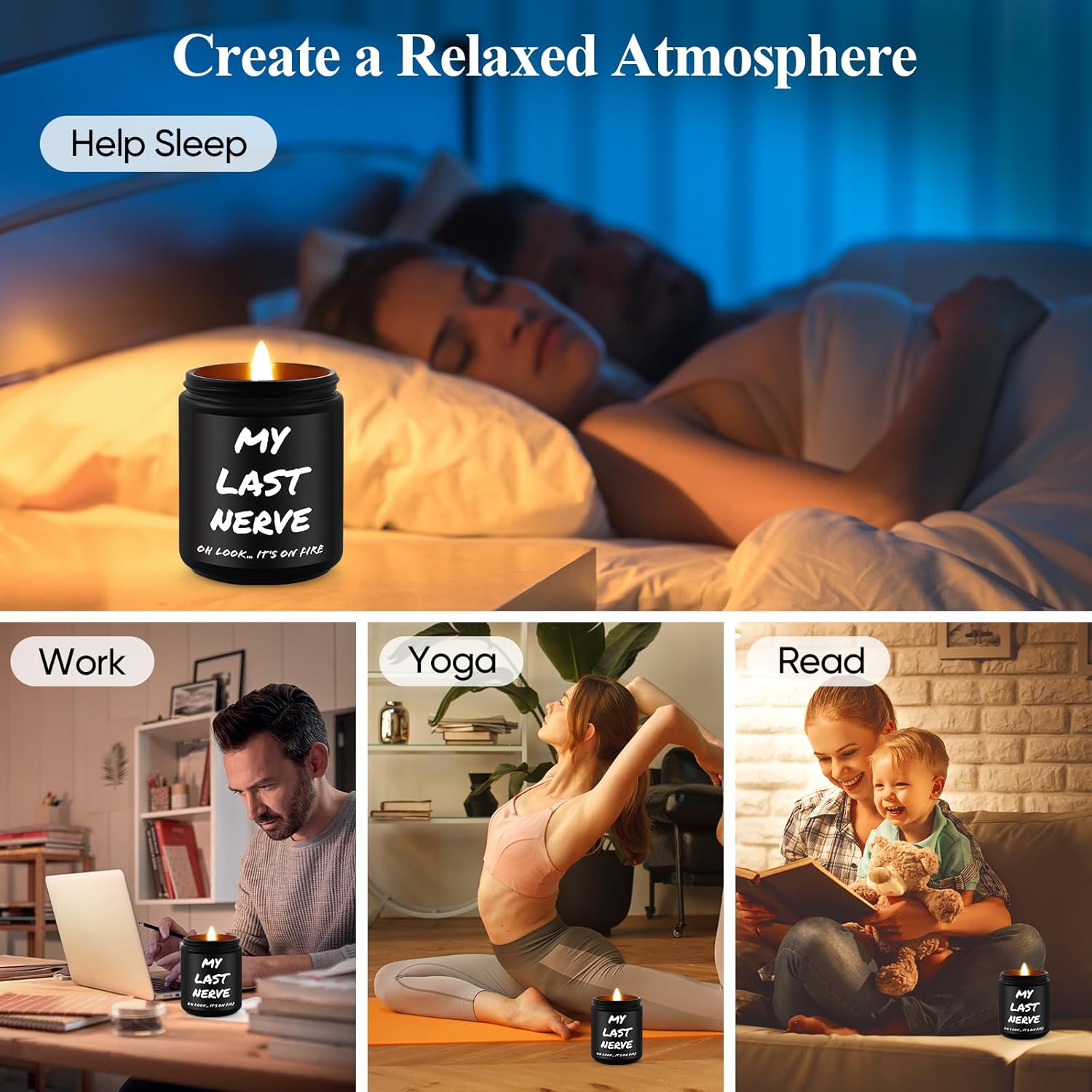 Funny Candle Gag Gift for Women - My Last Nerve Lavender Candle, 7 Oz, Fathers Day Gift for Dad from Daughter Son, Birthday, Christmas - Image 4