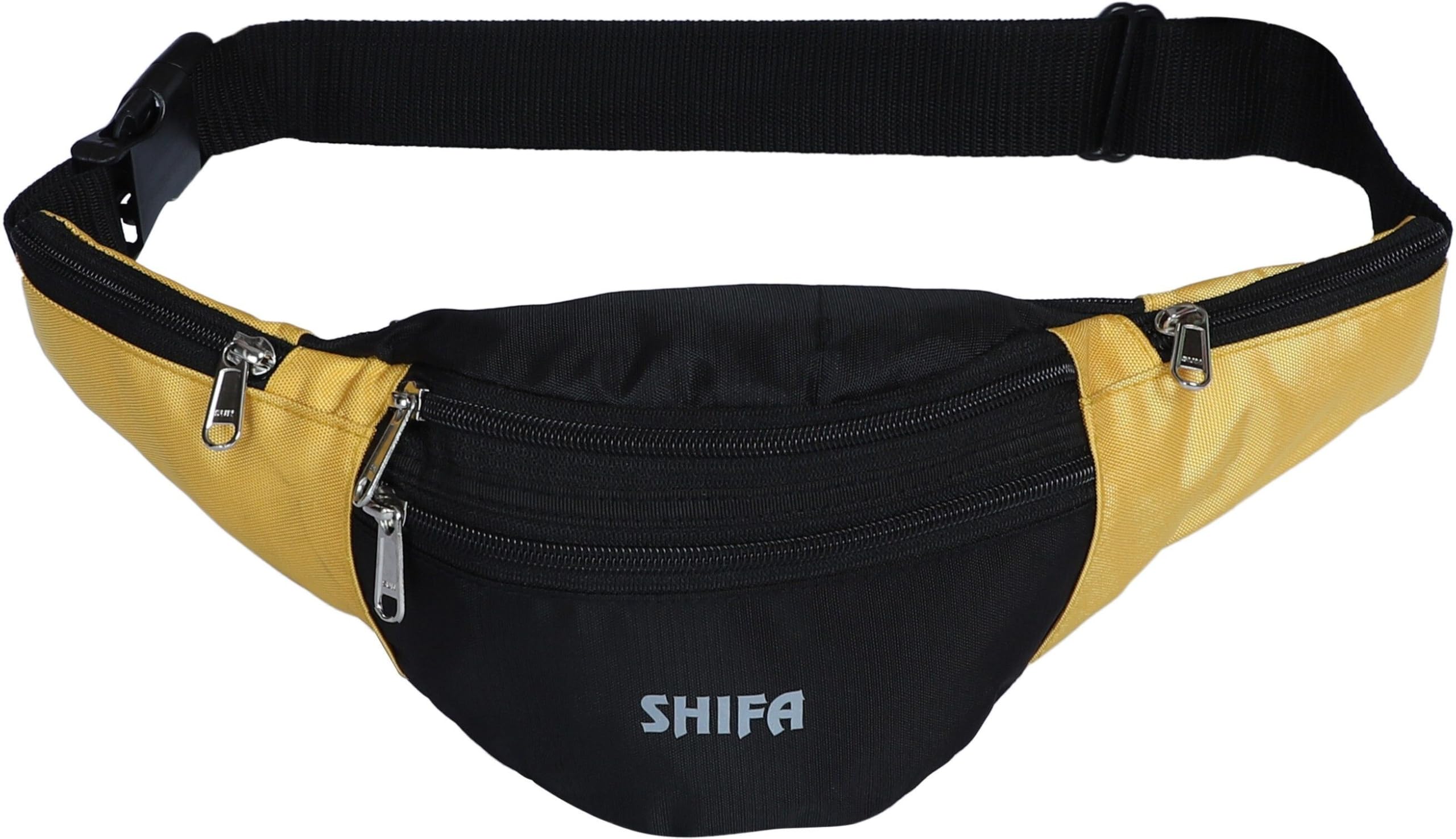 Adjustable Waist Bag | Premium Polyester Travel Fanny Pack | 3L Storage Capacity with 5 Compartments | Ergonomic Crossbody Belt Bag for Men and Women | Black and Yellow Sport Utility Pouch-image-35