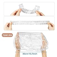 Vista 3 de MAQIHAN 100 gorros de ducha desechables grandes – Gorros de plástico grueso para acondicionamiento profundo, gorro de ducha reutilizable impermeable