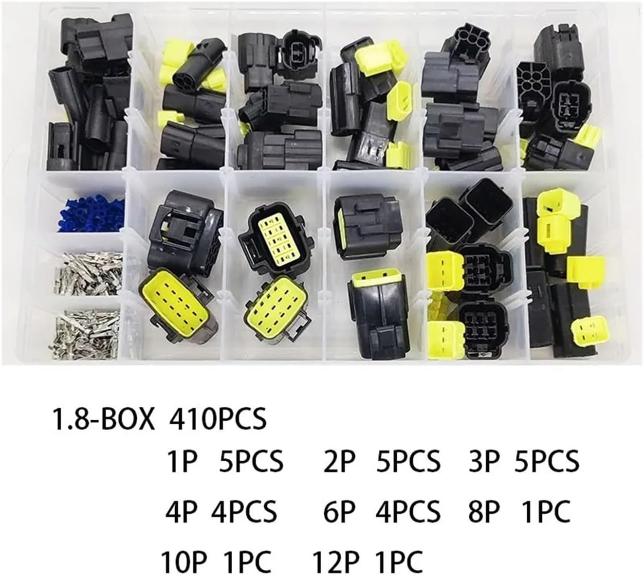 1 2 3 4 6 8 10 12 16 Pin Auto Waterproof Connector Electrical Plug compatible Car Sealed Truck Socket KLOOKY(1.8-BOX 278PCS)