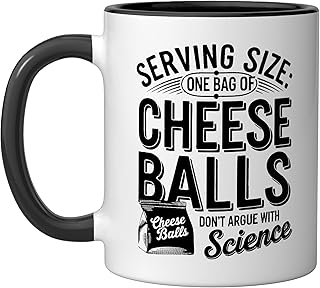 Cheese Balls Serving Size One Bag Of Cheese Balls Ceramic Mug, Black/White