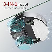 Vista 2 de OKP Life Robot aspirador y trapeador combinado con succión de 2500 Pa, robot de aspiradora compatible con Alexa/APP/Wi-Fi, autocarga súper mini