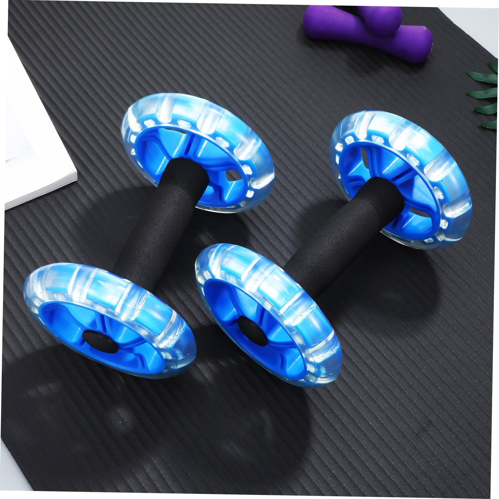 Abaodam Rodillo de Fitness Rueda de Fitness para Abdominales Ruedas Dobles, Agarre Antideslizante y Estabilidad Mejorada, Cómodo para Entrenamiento de Abdominales en Casa y Gimnasio