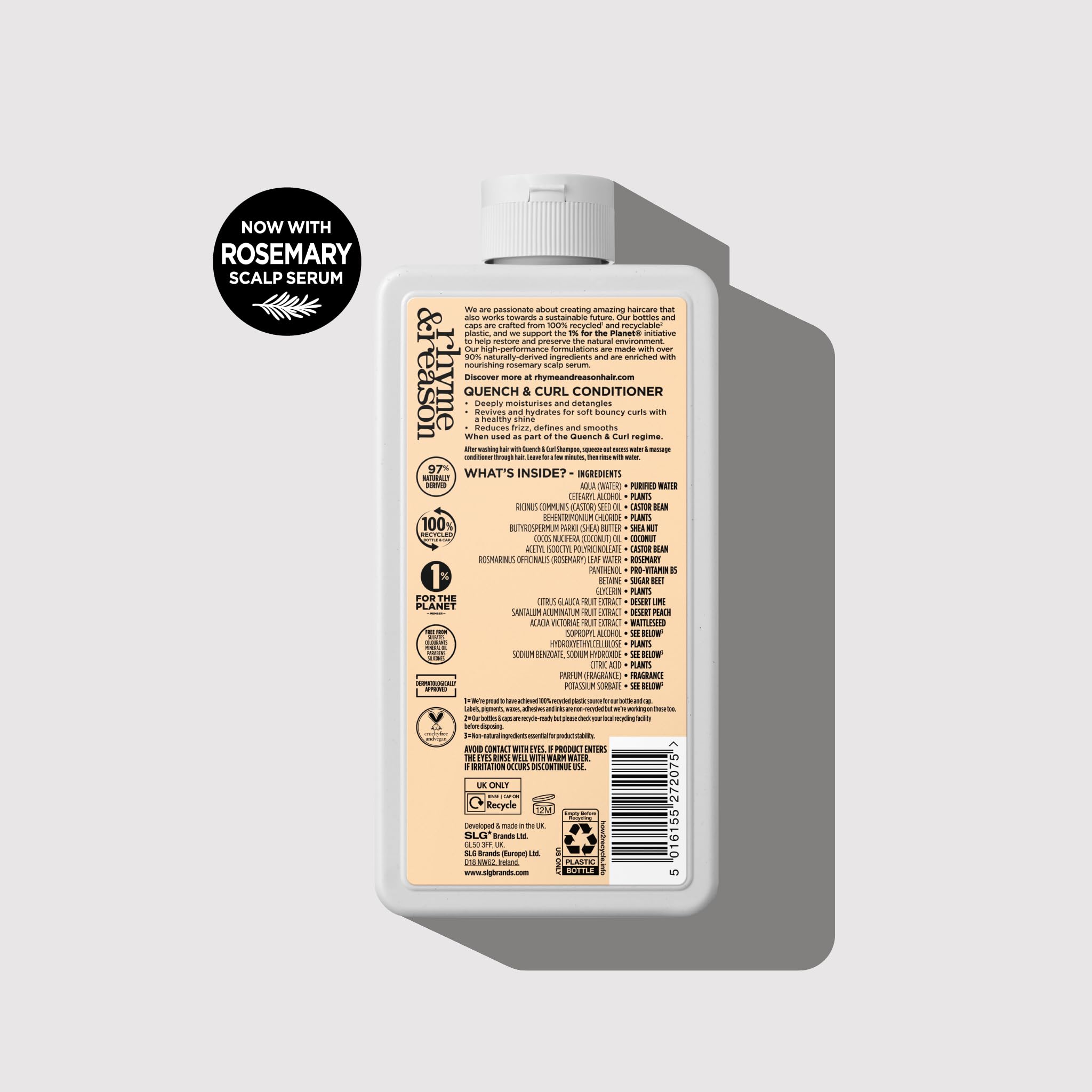 Rhyme & Reason - Quench & Curl Conditioner+, Moisturising for Curly Coily & Textured Hair (355ml), 355 ml (Pack of 1) - Image 2