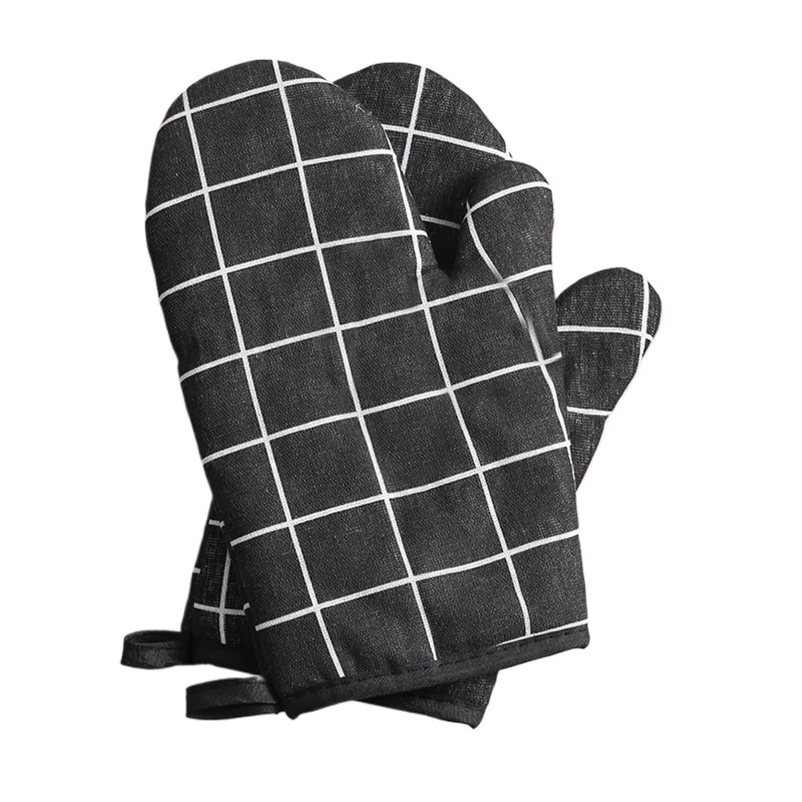 1 Pair Heat-insulating Gloves, Anti-scald Microwave, High Temperature Resistant Kitchen Baking Oven For Cooking & Baking(Black)
