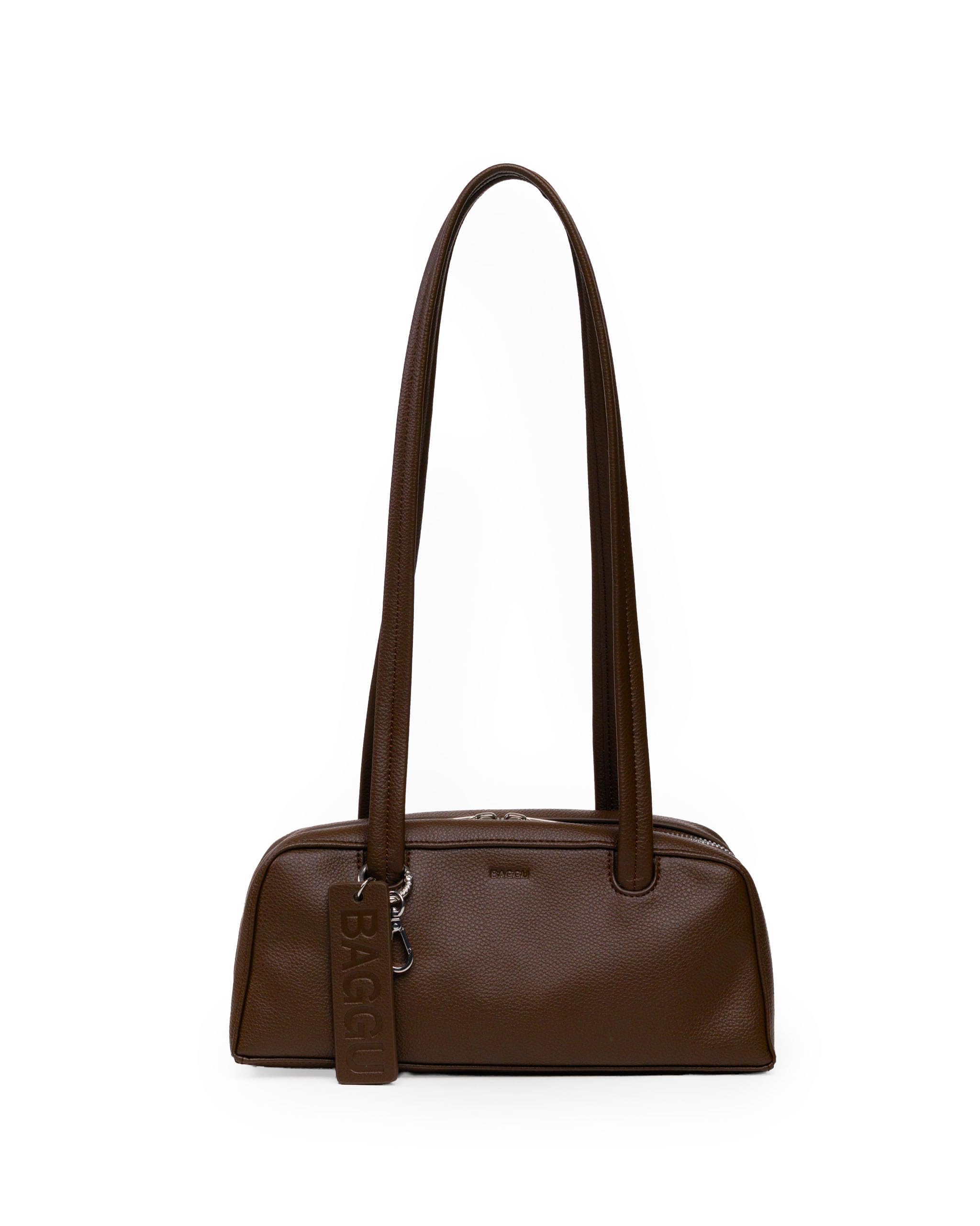 Baggu バッグ ブラウン　Bowler bag small BAGGU Bolsa Bowler Pequena de Couro Reciclado - Marrom | Amazon.com.br