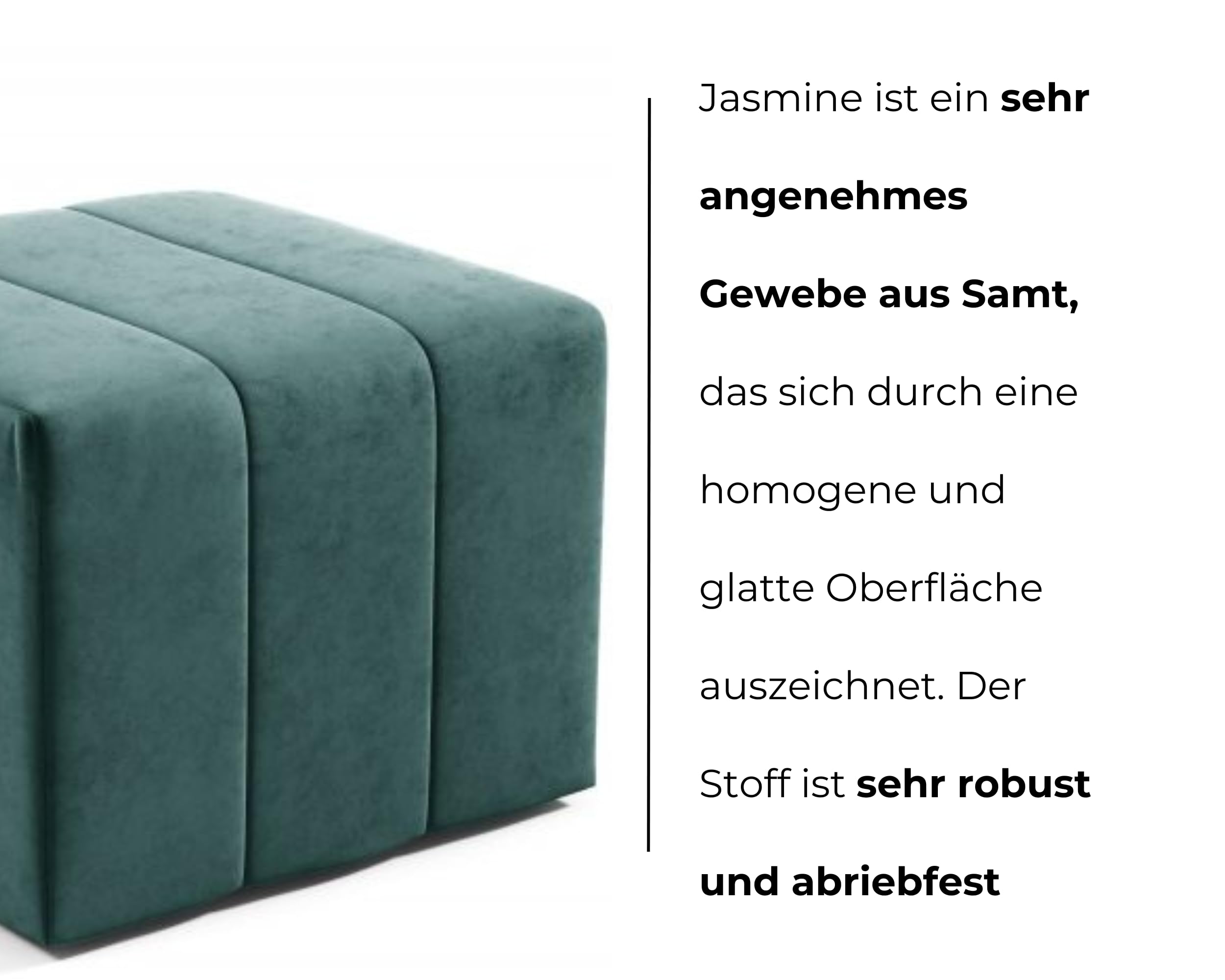 LIKMA Pouf, Hocker Beige 46x35x46 cm, 3D-Effekt Velvet Sitzhocker, Fußhocker, Pouf Hocker, Polsterhocker, Moderne Sitzbank, Garderobenbank, Ottoman Stoff: Jasmine 22