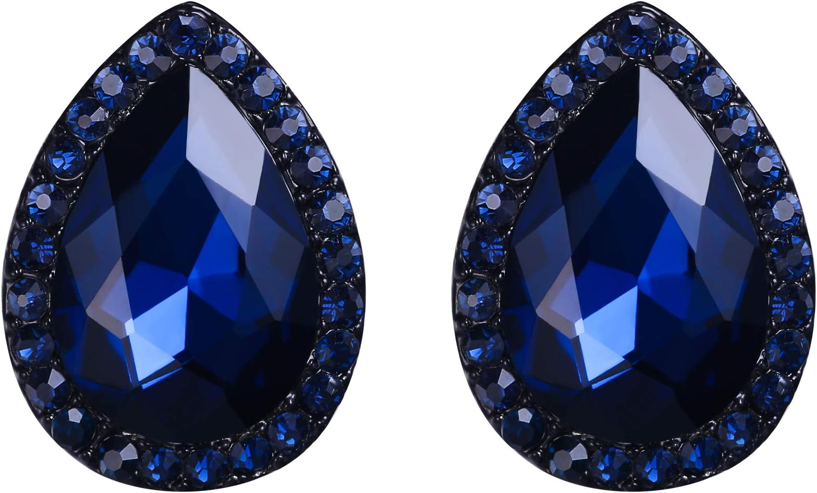 Women's Austrian Crystal Wedding Teardrop Stud Earrings