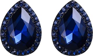Women's Austrian Crystal Wedding Teardrop Stud Earrings