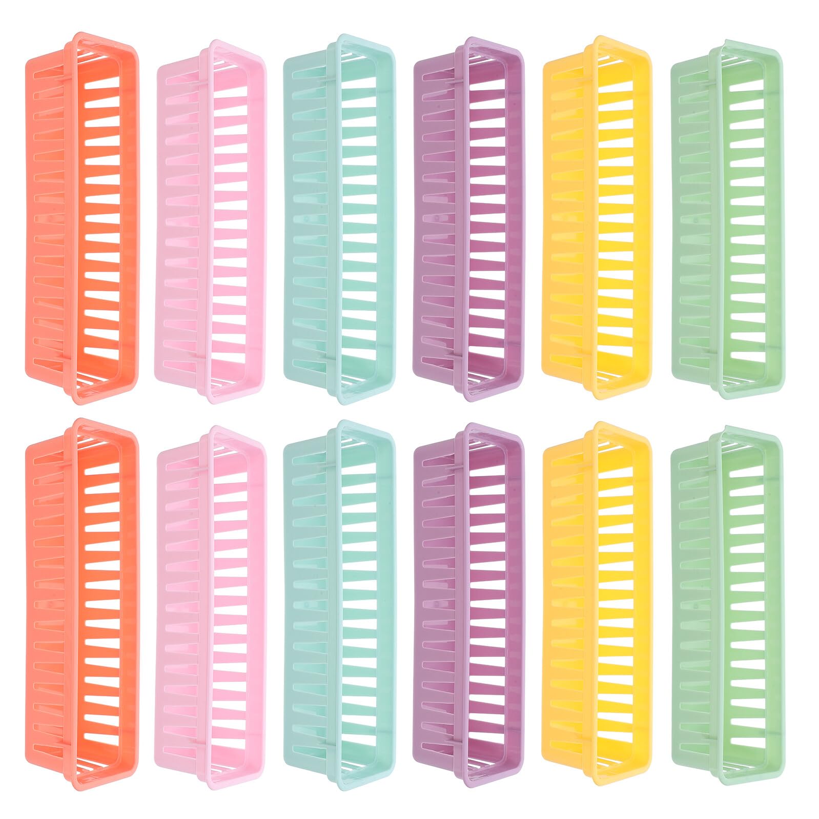 Hemobllo 12 Pezzi Cesti Organizer per Matite e Pastelli in Plastica Colorata Tinta Morbida Contenitori da Scrivania Versatili per Scuola Ufficio e Casa Porta Penne Compatto e Resistente