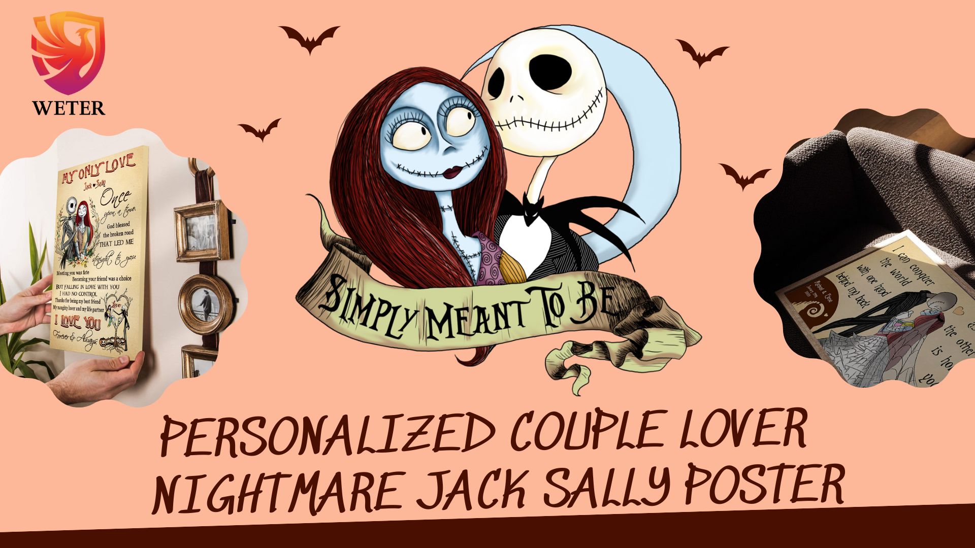 Amazon.com: WETER You And Me We Got This Poster, Jack Skellington and Sally  Gifts, Jack and Sally Wedding Wall Decor (1.8 You And Me We Got This) :  居家與廚房