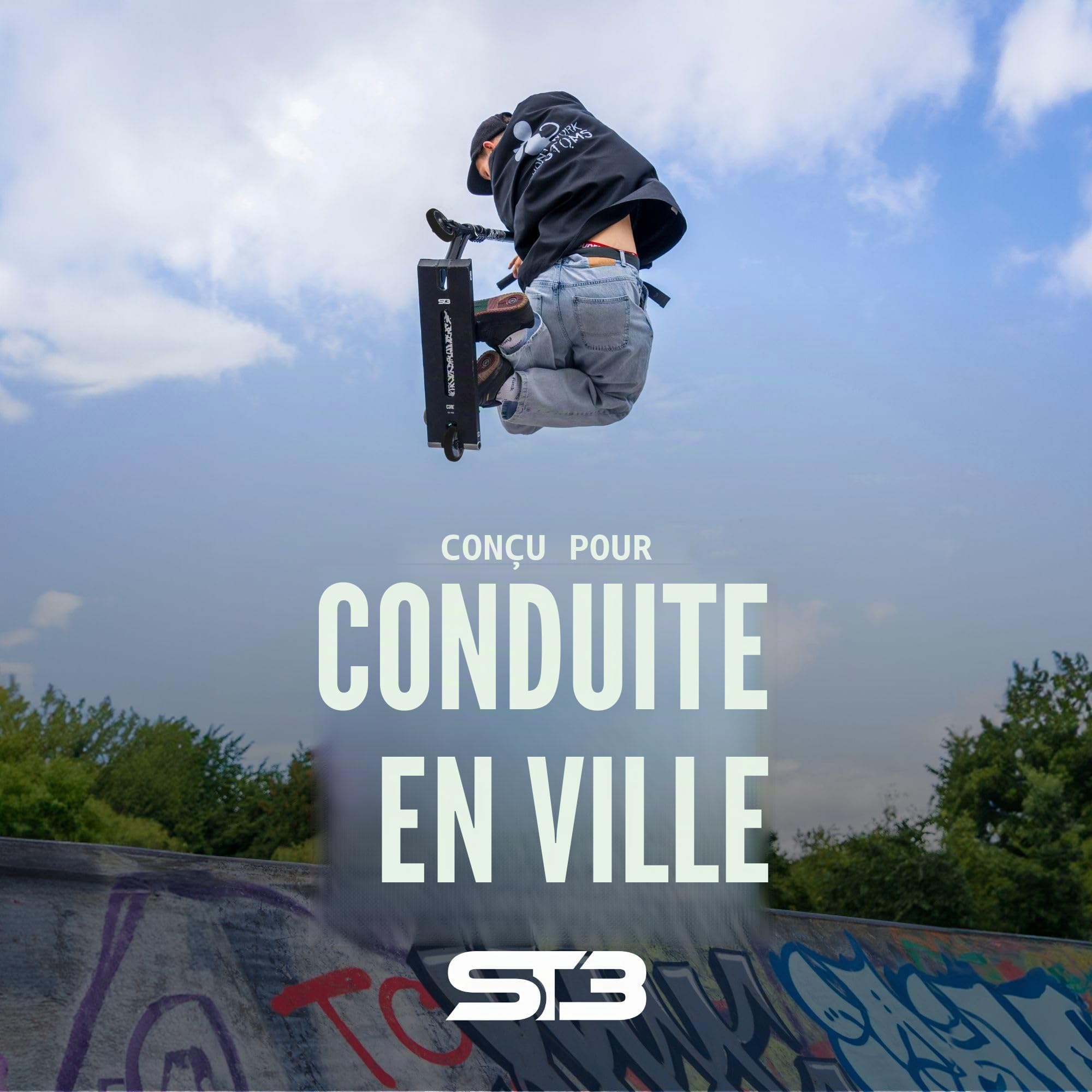 CORE ST2 Trottinette complète – Trottinette de rue – Trottinette professionnelle pour tous les âges – Trottinette Pro pour enfants et adultes – Roues Pro – Trottinette prête à rouler