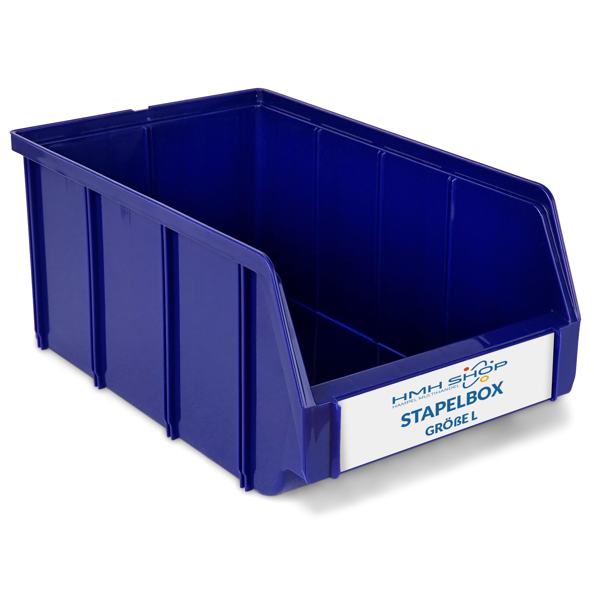 HMH 20x Stapelboxen Größe L Werkstatt Garage Keller Sichtlagerboxen 335x209x152mm Lagerboxen BLAU Sichtlagerkästen Kleinteile Aufbewahrung