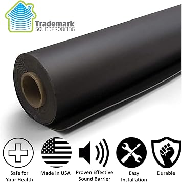 Trademark Soundproofing Mass Loaded Vinyl 1lb - MLV Soundproofing for Wall Sound Barrier - Sound Insulation - Made in USA - 4' x 4' - 16 Sf