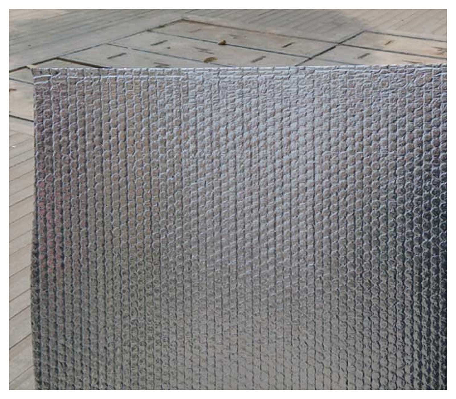 Rollo de lámina Aislante, Paneles reflectores para radiador, lámina Reflectante de Aluminio de Doble Burbuja, película de Barrera térmica autoadhesiva para cobertizos, Paredes y Pisos (1 x 2