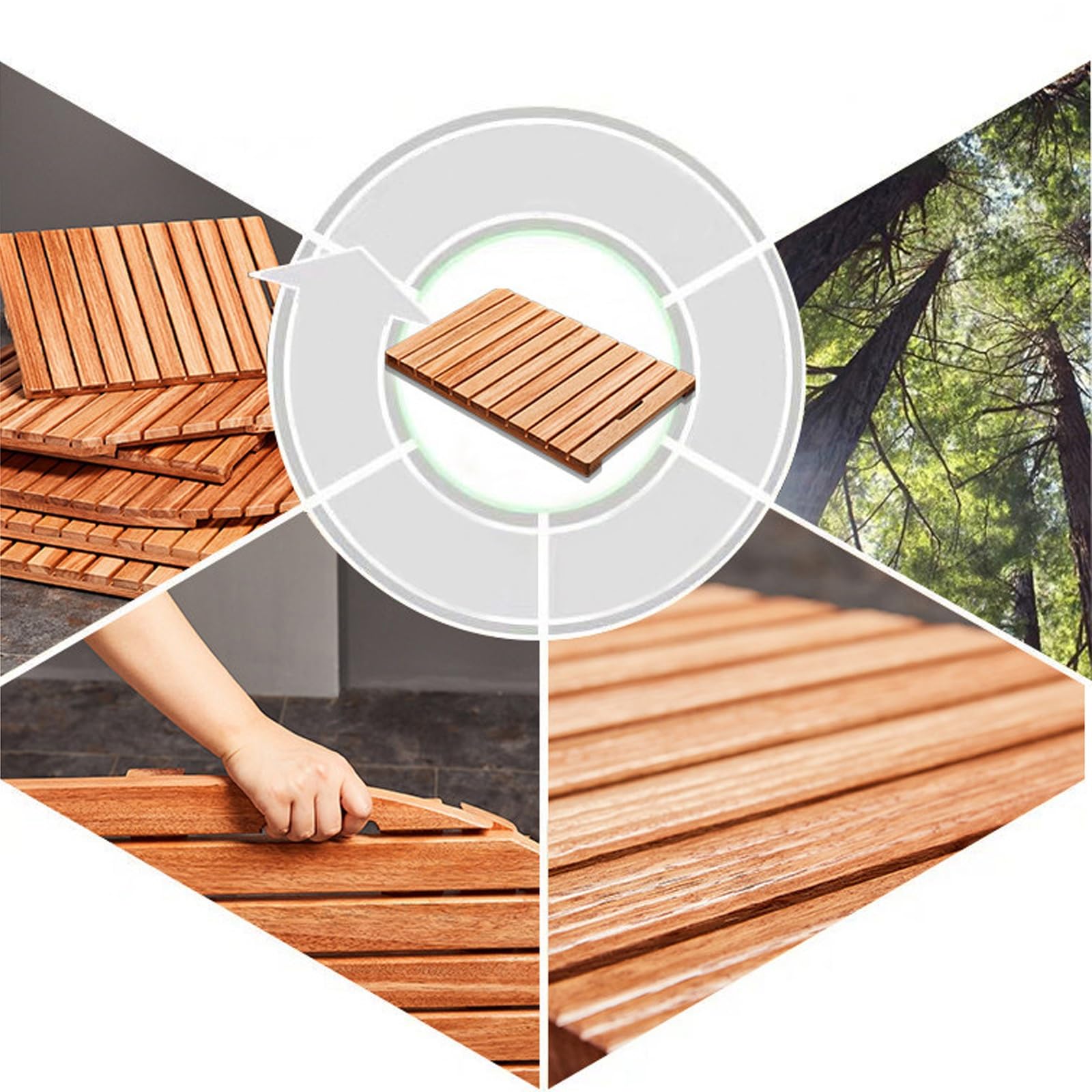 Alfombrilla De Listones For Bañera, Piscina Al Aire Libre, Accesorios De Baño De Madera, Alfombrilla For Uso Interior Y Exterior(40x70cm)