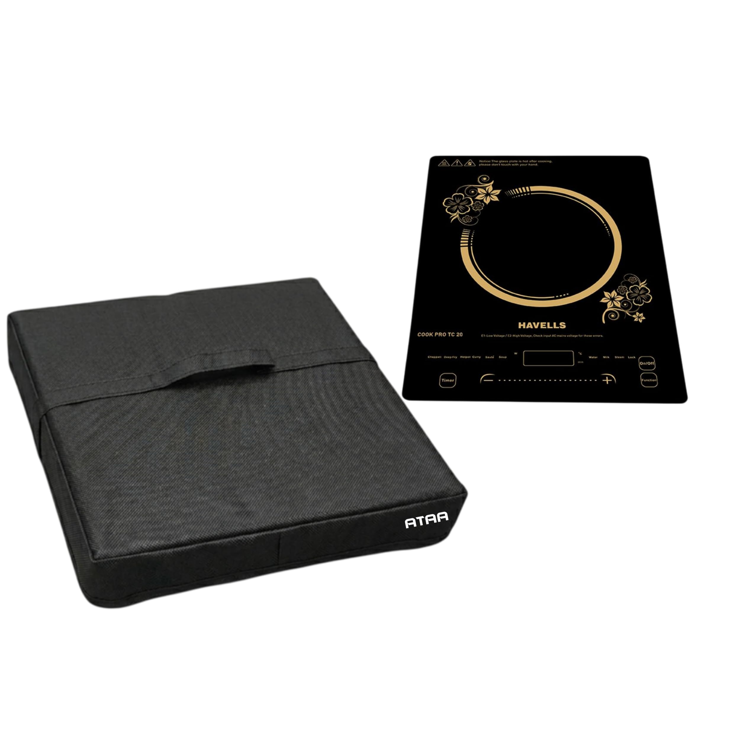 Induction Cooktop & Stove Cover for Havells Insta Cook TC 20 | Waterproof, Dustproof & Scratch-Resistant Cover with Handle | Washable, Durable & Stylish Protection for Modern Kitchen (Black)-image-42