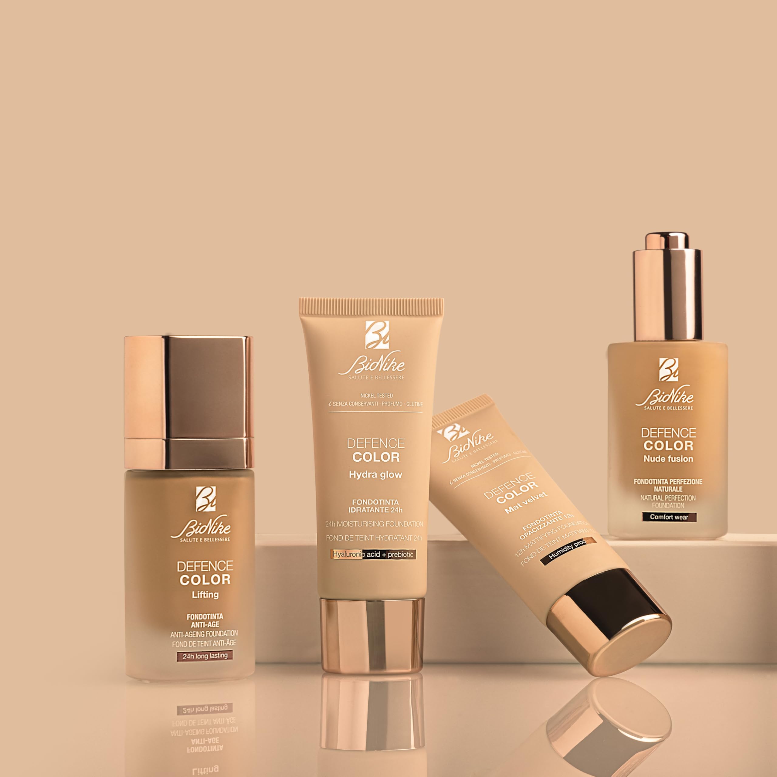 Bionike Defence Color - Fondotinta Lifting Anti-age SPF 15 per Pelli Normali e Mature, Effetto Antiossidante e Levigante Fino a 24 Ore, Attenua le Rughe e Protegge dallo Stress Cutaneo, 30 ml
