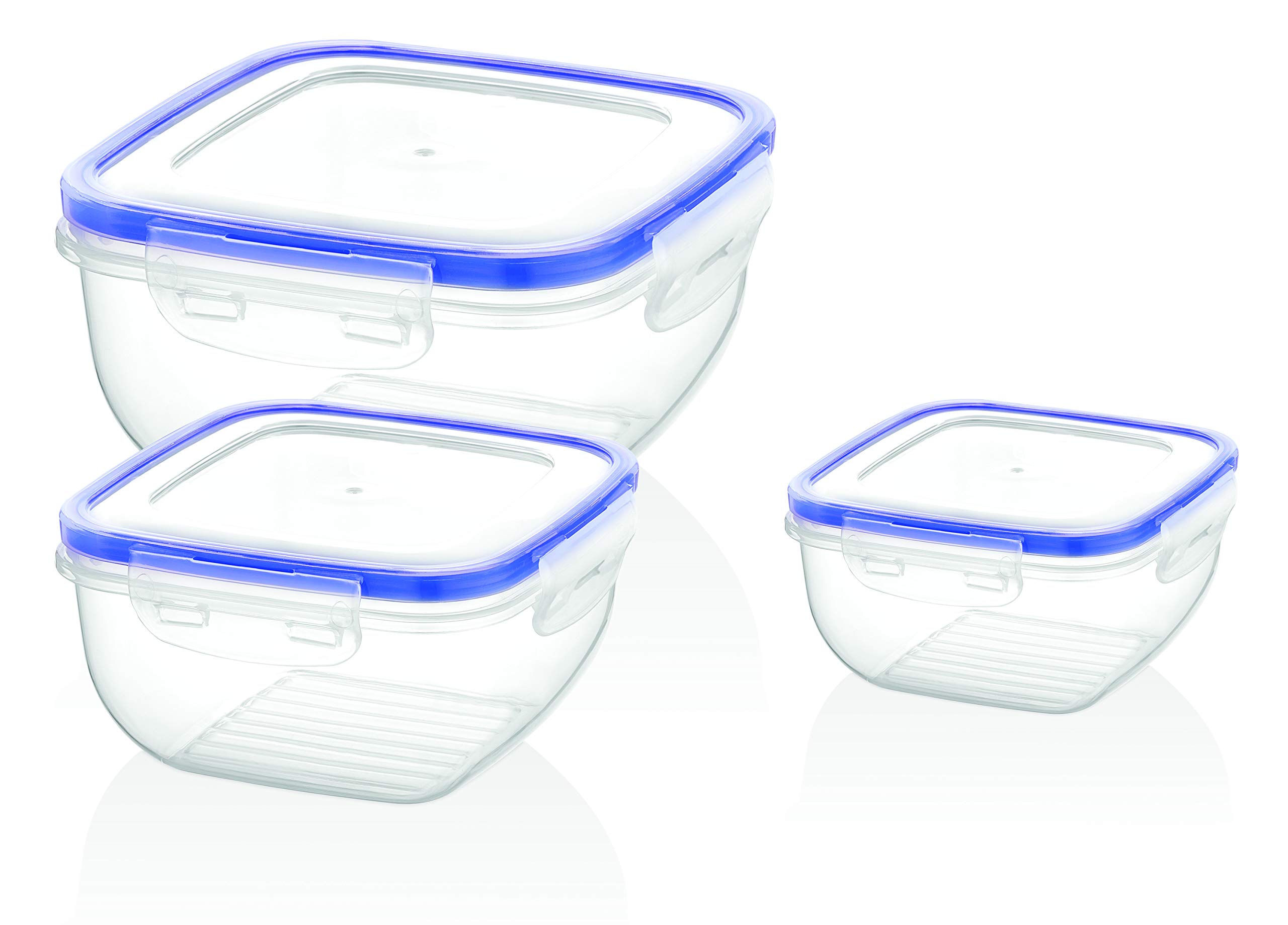 bagerExcellent Houseware 76726 Set of 3 Plastic Lunch Boxes