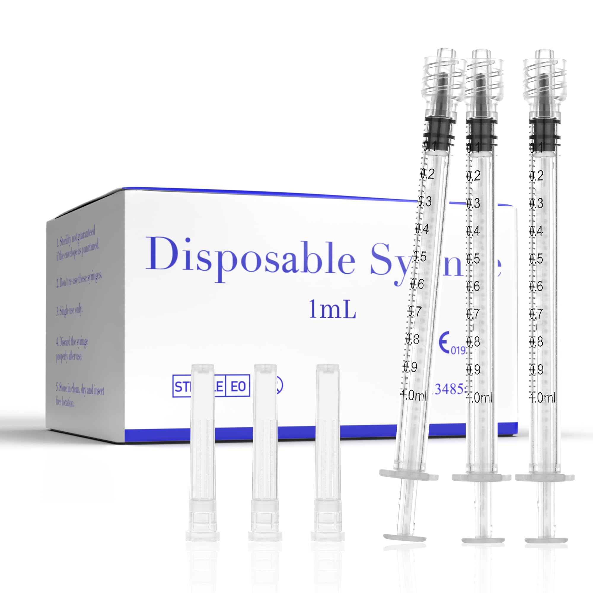 Photo 1 of 1ml Syringes , 25Ga 1"1cc Luer Lock Syringe for Lab Measurement Plant Irrigation Pet Feeding, Individually Wrapped, 100Pack