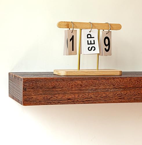 Miniatura 3 de SAUMONIERES Estantes para chimenea de madera maciza de 60 pulgadas, para montar en la pared, estantes flotantes largos, huecos, color marrón oscuro