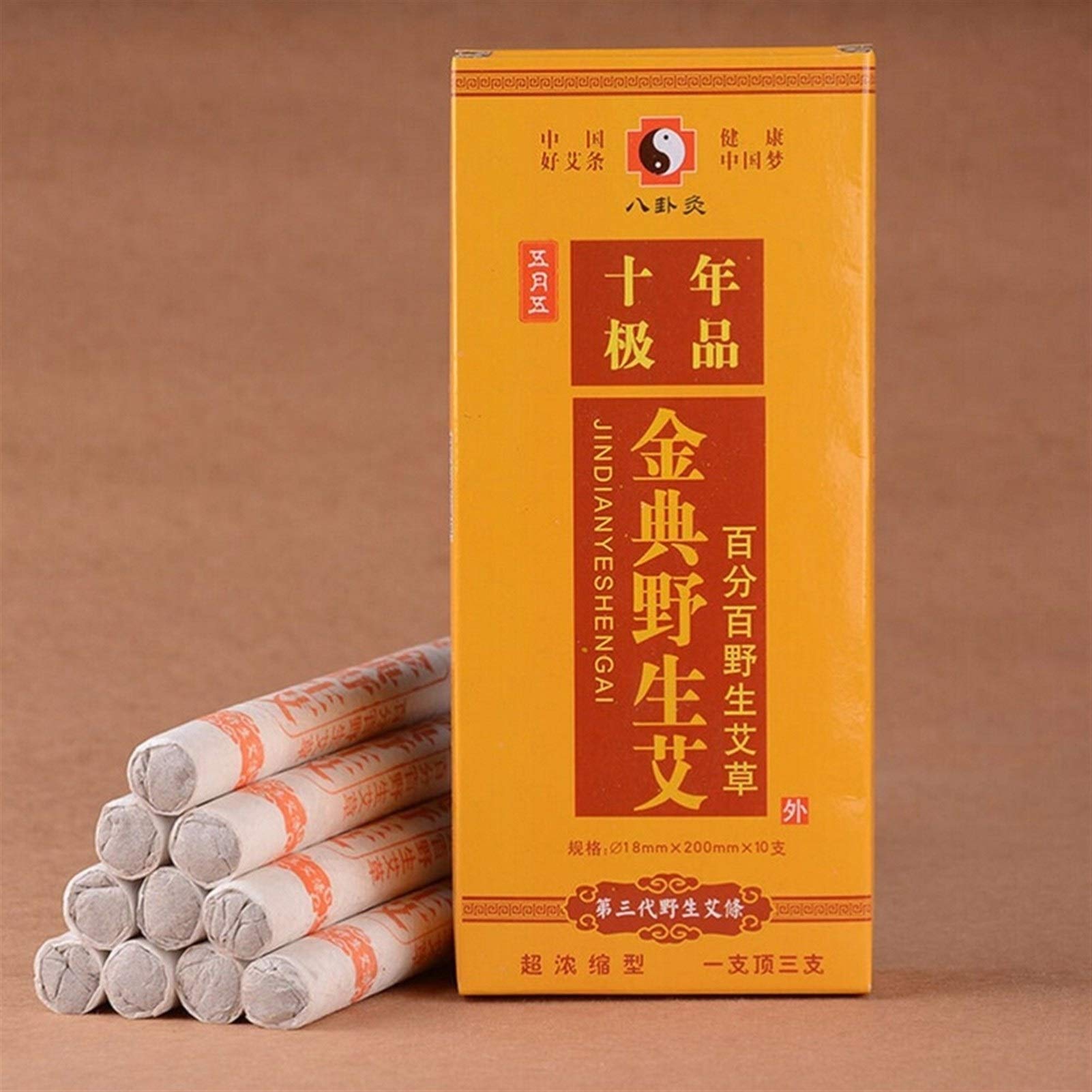 Bezdymne pałeczki moxa， 10 sztuk/pudełko Moxibustion Sticks Old Moxa Roll Relieve Pain Burner Stick