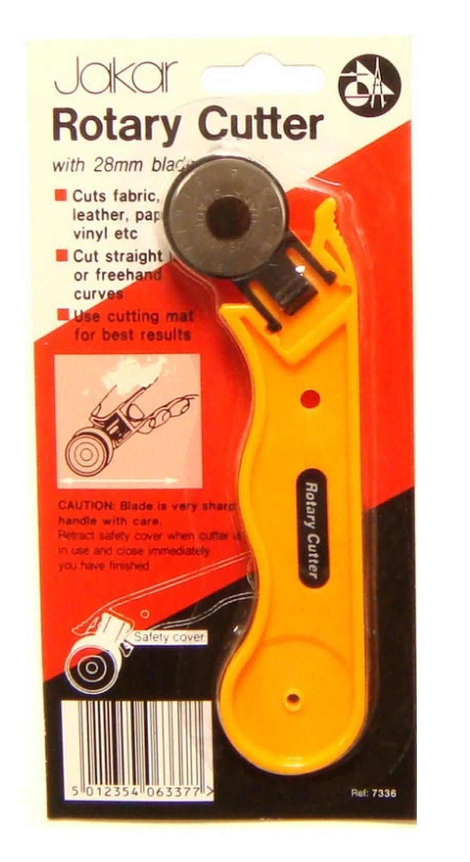 Jakar Orange 28Mm Large Rotary Cutter Quilters Sewing Fabric Craft Quilting Cutting Tool