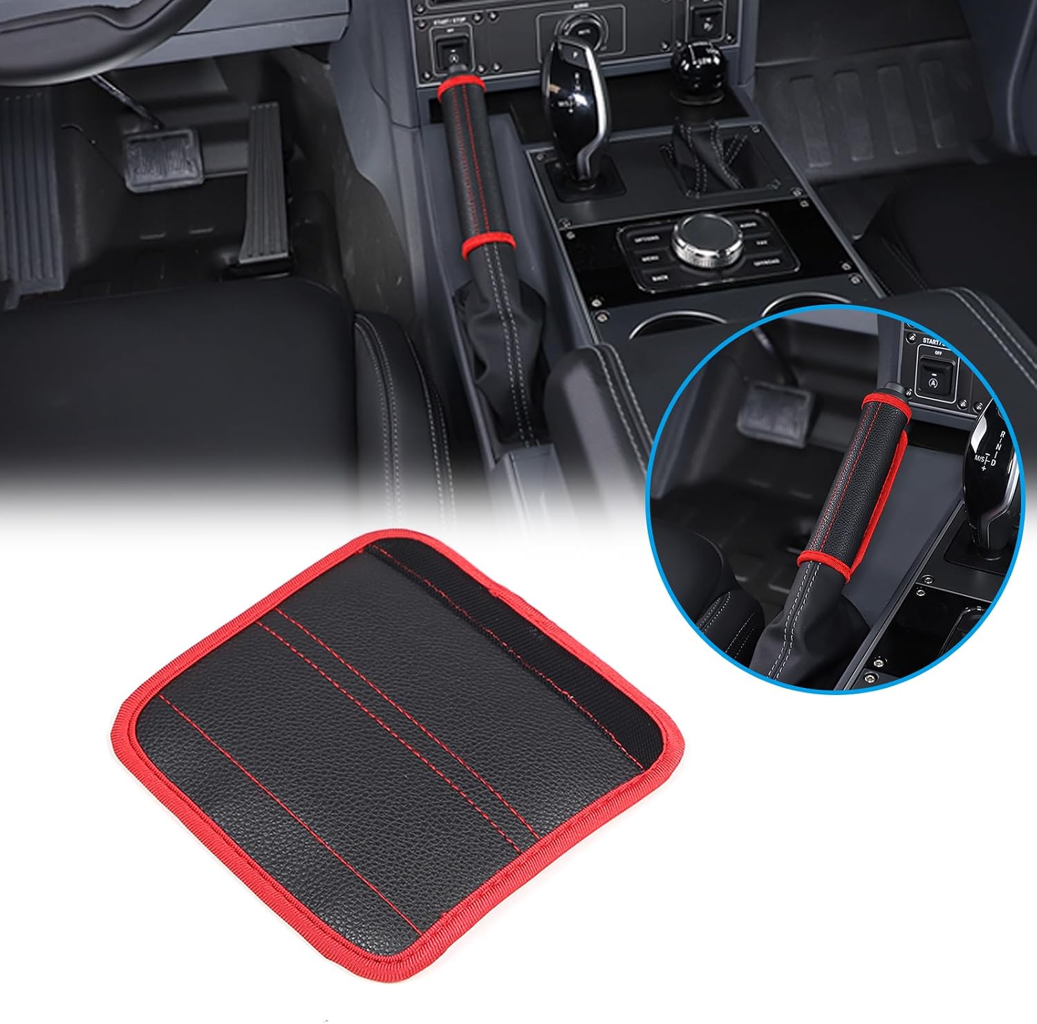 Car Handbrake Cover Compatible with Ineos Grenadier 2020-2024 Leather Car Handbrake Lever Cover Protector Interior Accessories