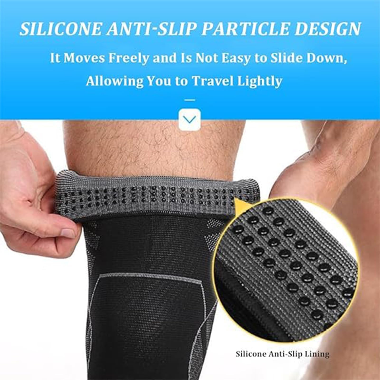 Compression de Jambe complète Flytex, Manchon de Compression de Jambe complète Flytex, Soutien du Genou pour la Course, Manchons de Compression pour Genoux et Jambes (XL,1 Pair)