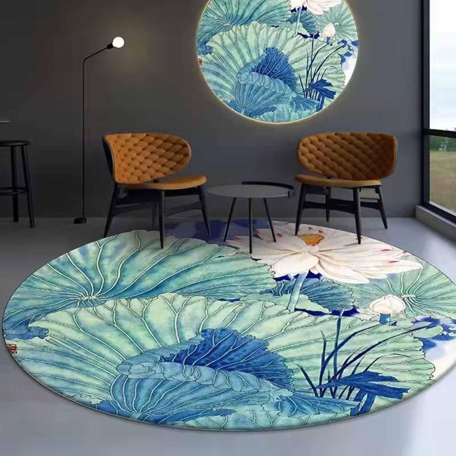 Tapis de couloir rond anti-froid poils longs pour sécuriser le sol de la salle de jeux