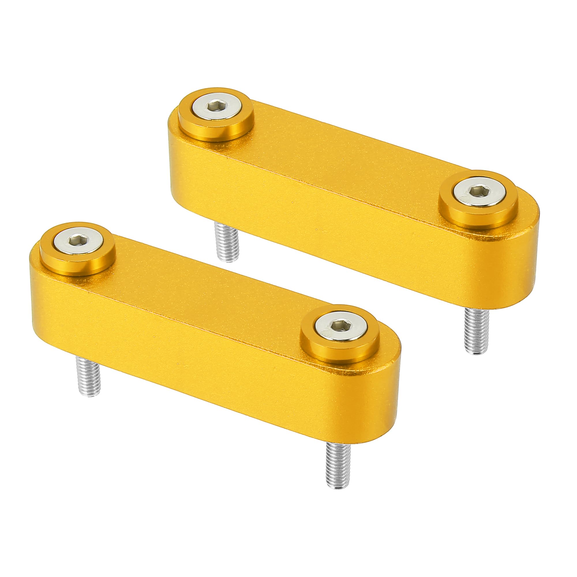 X AUTOHAUX Car Front Hood Vent Spacer Riser with Bolts Aluminum Alloy Engine Riser Spacer Tuning Kit Replacement Gold Tone