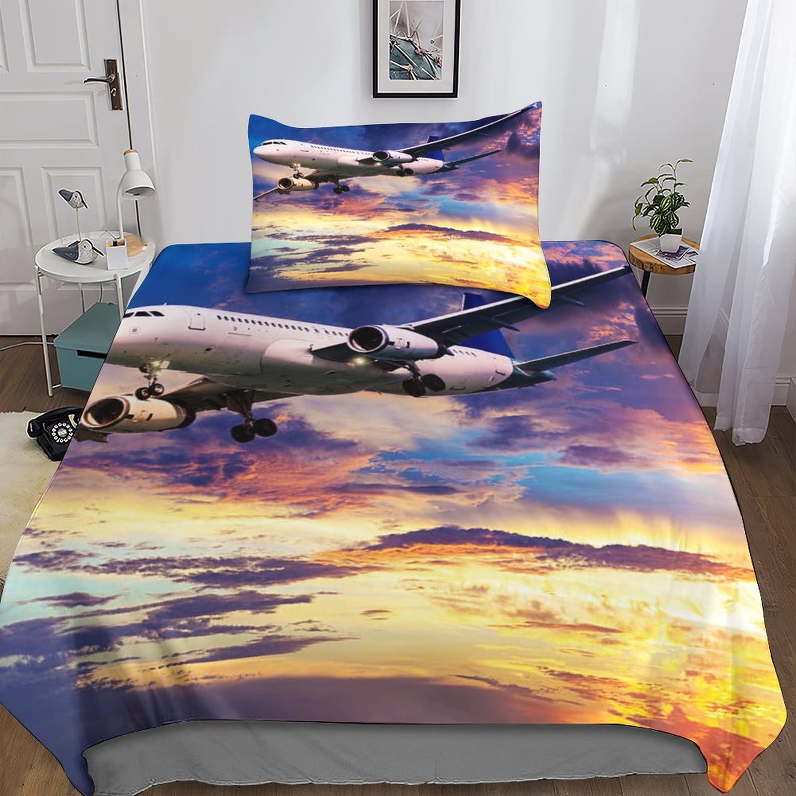 Parure de lit avion 135x200 pour décorer les chambres d'enfants