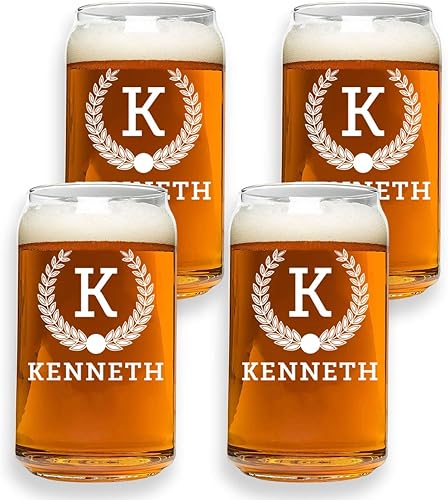 Regalos personalizados para hombres – Vasos de cerveza grabados – Regalos de vidrio grabado personalizados para hombres y mujeres – Ideal para
