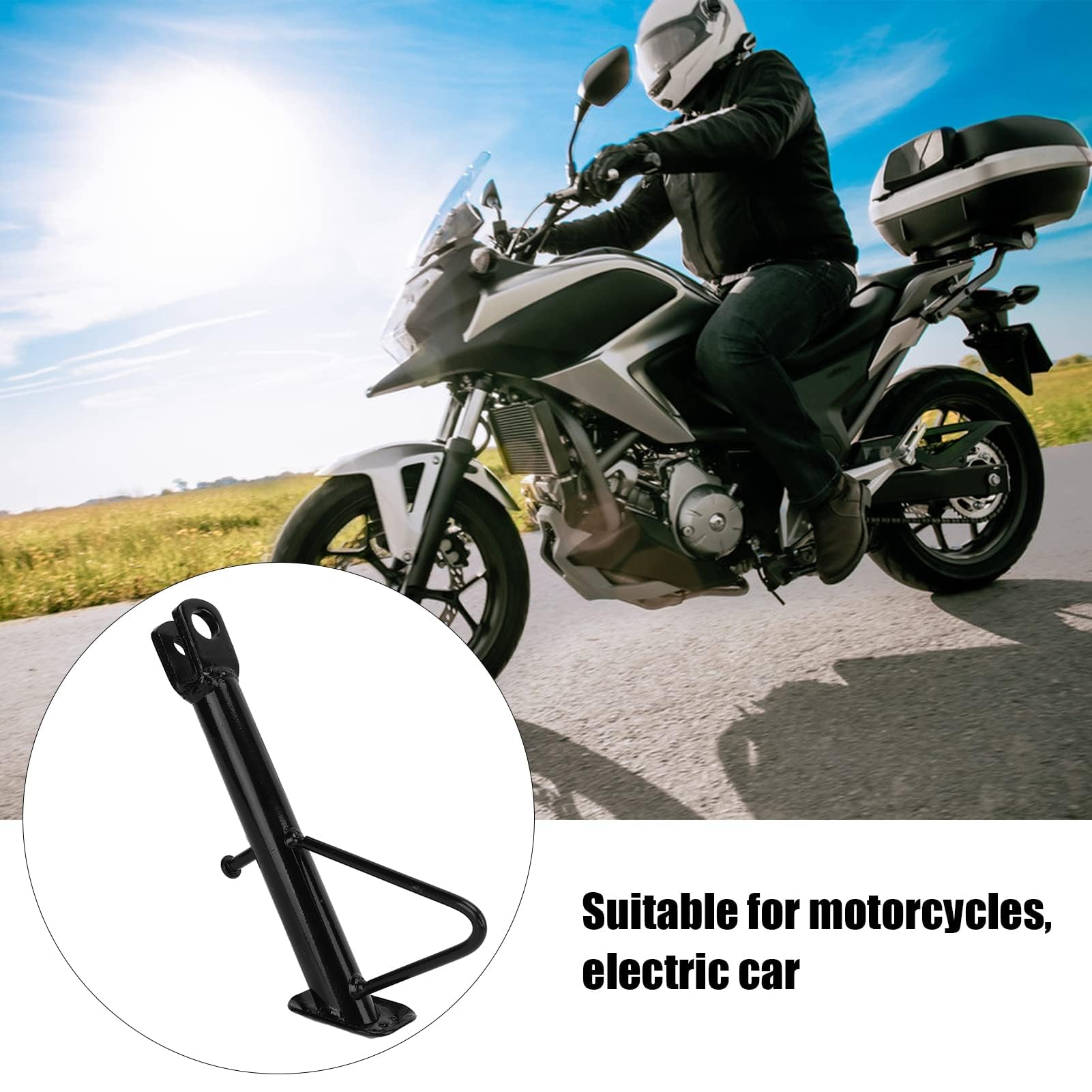 Alomejor Pata de Cabra para Motocicleta Soporte para Pie de Estacionamiento Soporte Lateral para Patinete Soporte Lateral Trasero para Scooter