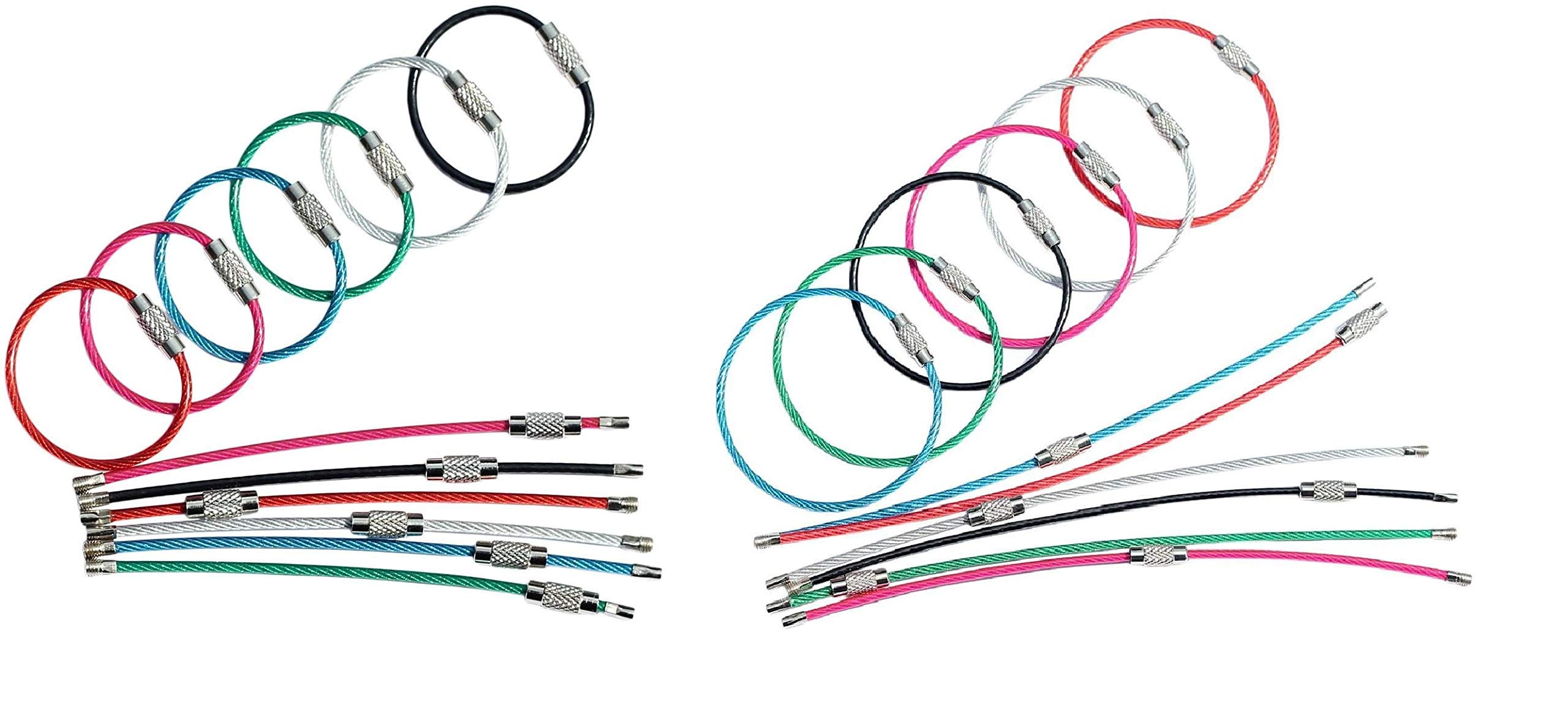 bayite4 inch wire keychain 12 pack and 6 inch wire keychain 12 pack