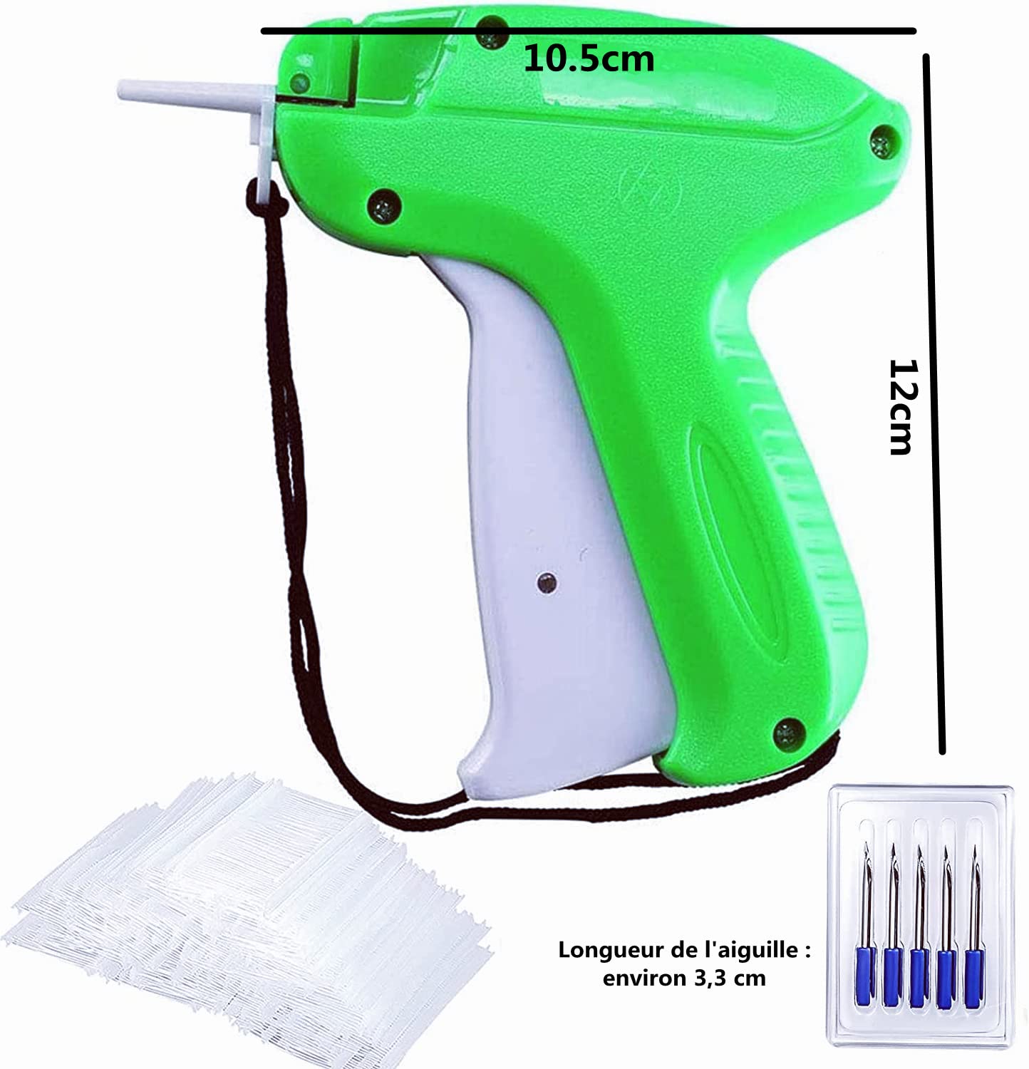 LATRAT Etykieciarka tekstylna pistolet do etykietowania cen, wkładka do ubrań z 1680 nitkami + 5 zapasowych igieł do odzieży bazar skarpety czapki handel