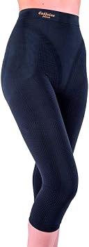 Anti Cellulite Slimming Capri Pants with Caffeine microcapsules - Black Size XS