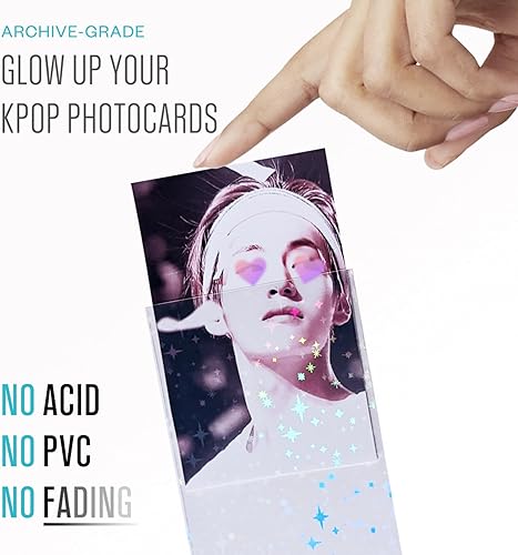 Miniatura 5 de Kit de iniciación protector de tarjetas fotográficas Kpop 4 en 1 Incluye 68 fundas para tarjetas en 3 tamaños estándar, fundas holográficas