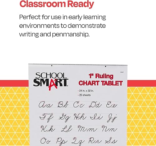 Miniatura 5 de School Smart - 85325 Tableta Gráfico, 24 x 32 pulgadas, sin rayas, 25 hojas, color blanco