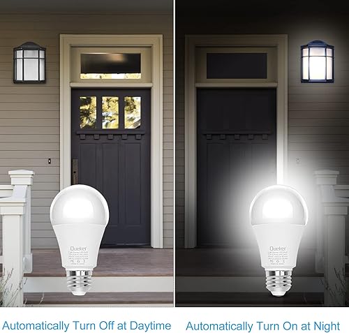 Miniatura 2 de Paquete de 6 bombillas de luz blanca fría de 6000 K para exteriores del atardecer al amanecer, 12 W (equivalente a 100 vatios), sensor de fotocélula