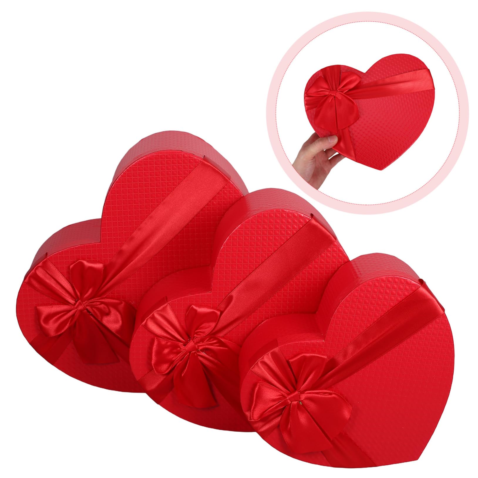 SOLUSTRE 3stücke Herzförmige Geschenkboxen Dekorative Verpackungen Für Schmuck Und Blumen Für Valentinstag Hochzeit Und Besondere Anlässe Robustes Papiermaterial Romantisches Design
