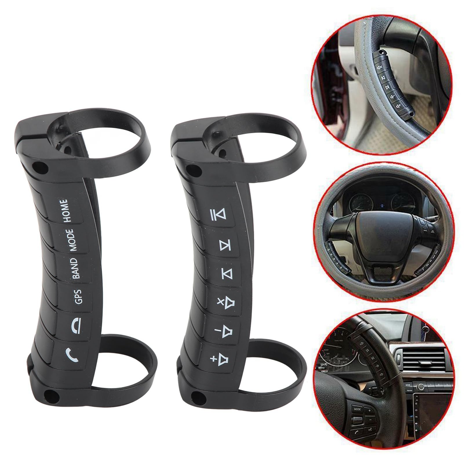 Tomotato Universal Wireless Steering Wheel Control - Compatible with Car DVD/Radio/Navigation Systems, Plug & Play Remote Button(Black)