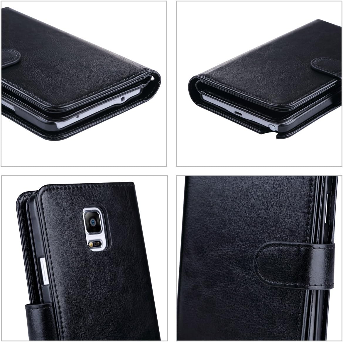 ULAK Note 4 Case, Galaxy Note 4 Case, Premium Card Slot Magnetic Hybrid Flip Wallet Case Cover for Samsung Galaxy Note 4 (Black)